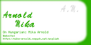 arnold mika business card